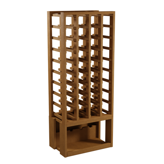 Sorrells: 40 Bottle Solid Red Wood Quad Angled Wine Rack TS/WD40