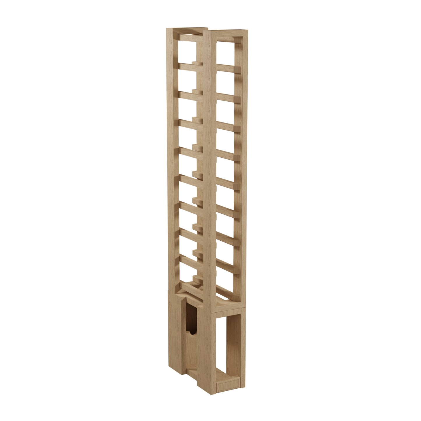 Sorrells: 10 Bottle Single Angled Solid Red Wood Wine Rack TS/WD10