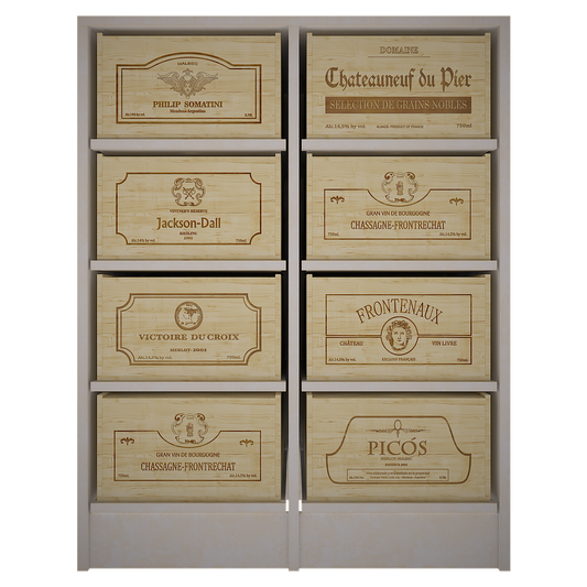 Xi: Hand Engraved Wine Crates With Rack 96 Bottle Capacity