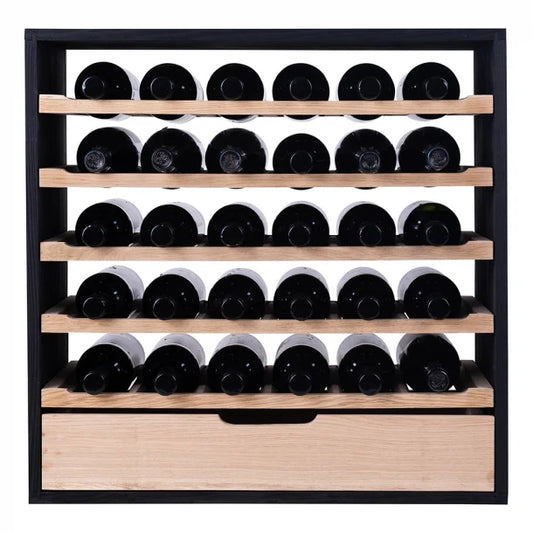 Xi: 30 Bottle Capacity Dark and Light Oak Wine Storage Rack