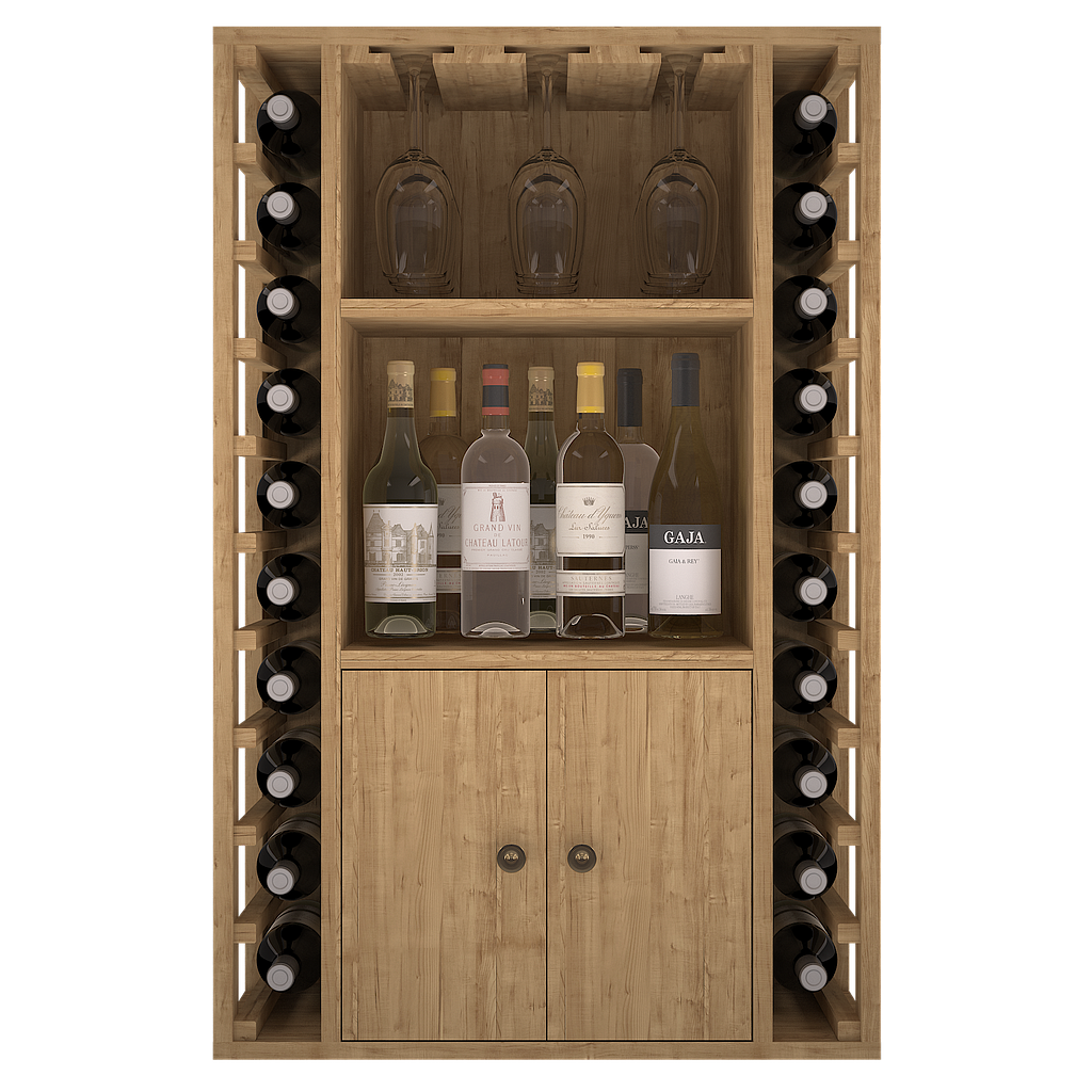 Xi: Pine Wine Storage and Display Rack 20 Bottle Capacity