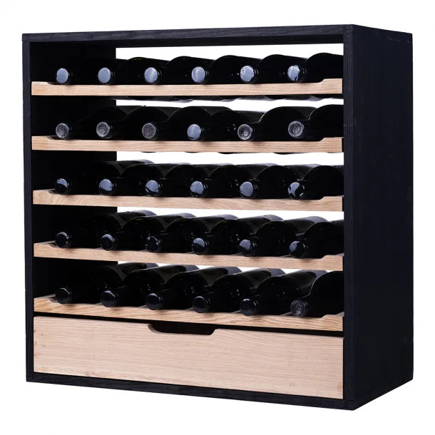 Xi: 30 Bottle Capacity Dark and Light Oak Wine Storage Rack