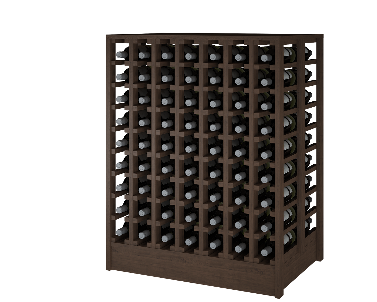 Xi: Polished Dark Pine 126 Bottle Capacity Wine Rack