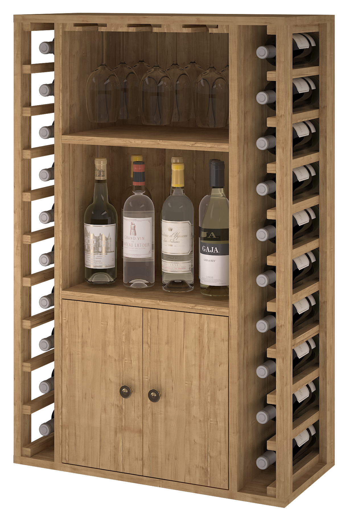 Xi: Pine Wine Storage and Display Rack 20 Bottle Capacity