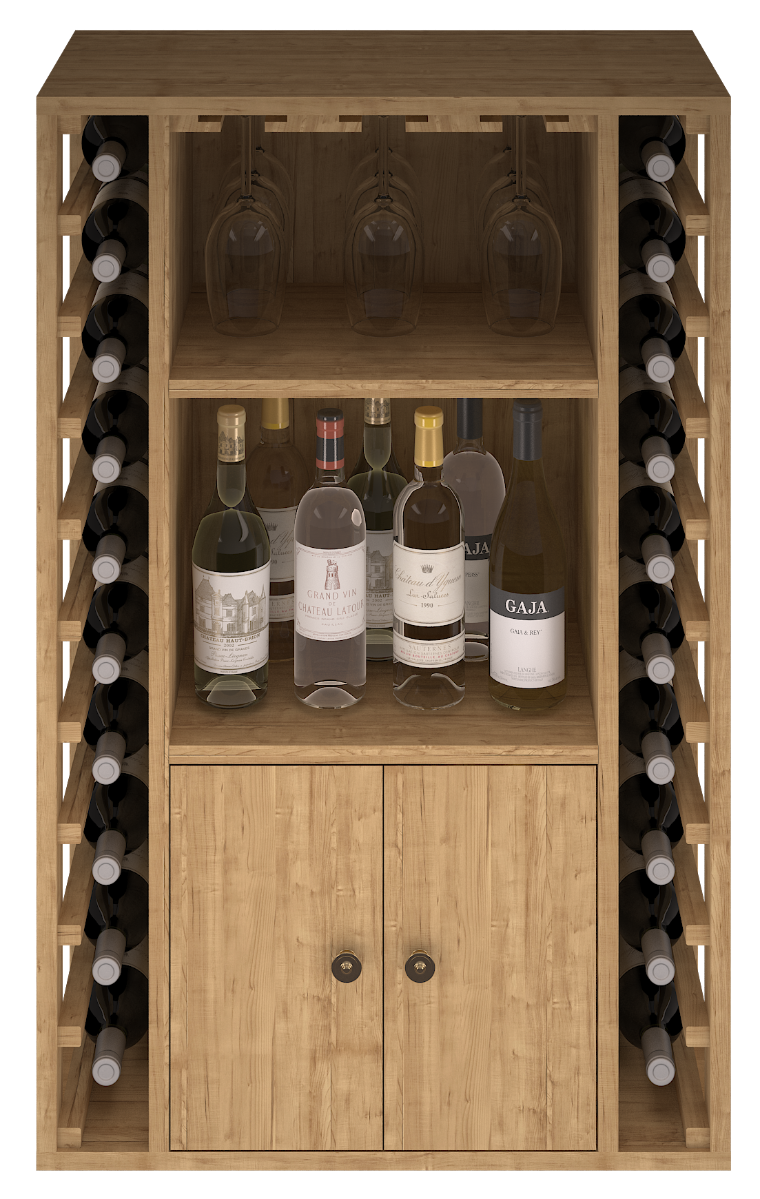 Xi: Pine Wine Storage and Display Rack 20 Bottle Capacity