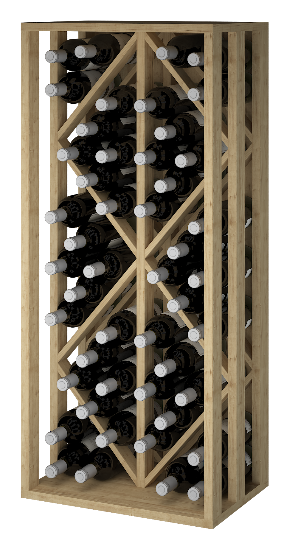 Xi: Hand Crafted Pine 48 Bottle Capacity Wine Rack