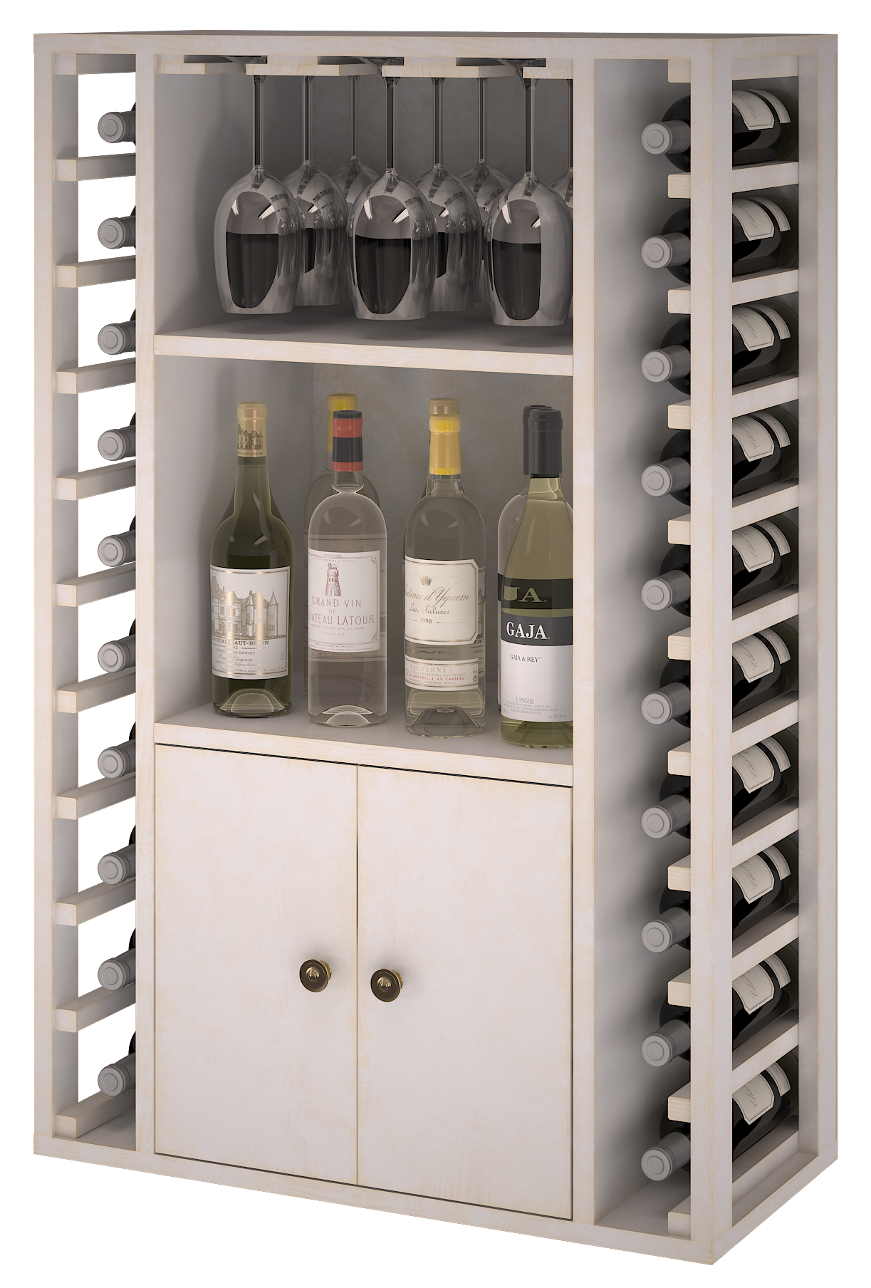 Xi: Pine Wine Storage and Display Rack 20 Bottle Capacity