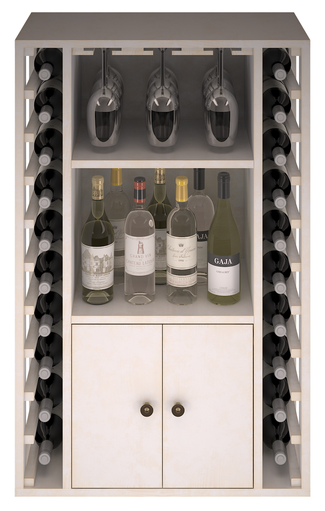 Xi: Pine Wine Storage and Display Rack 20 Bottle Capacity