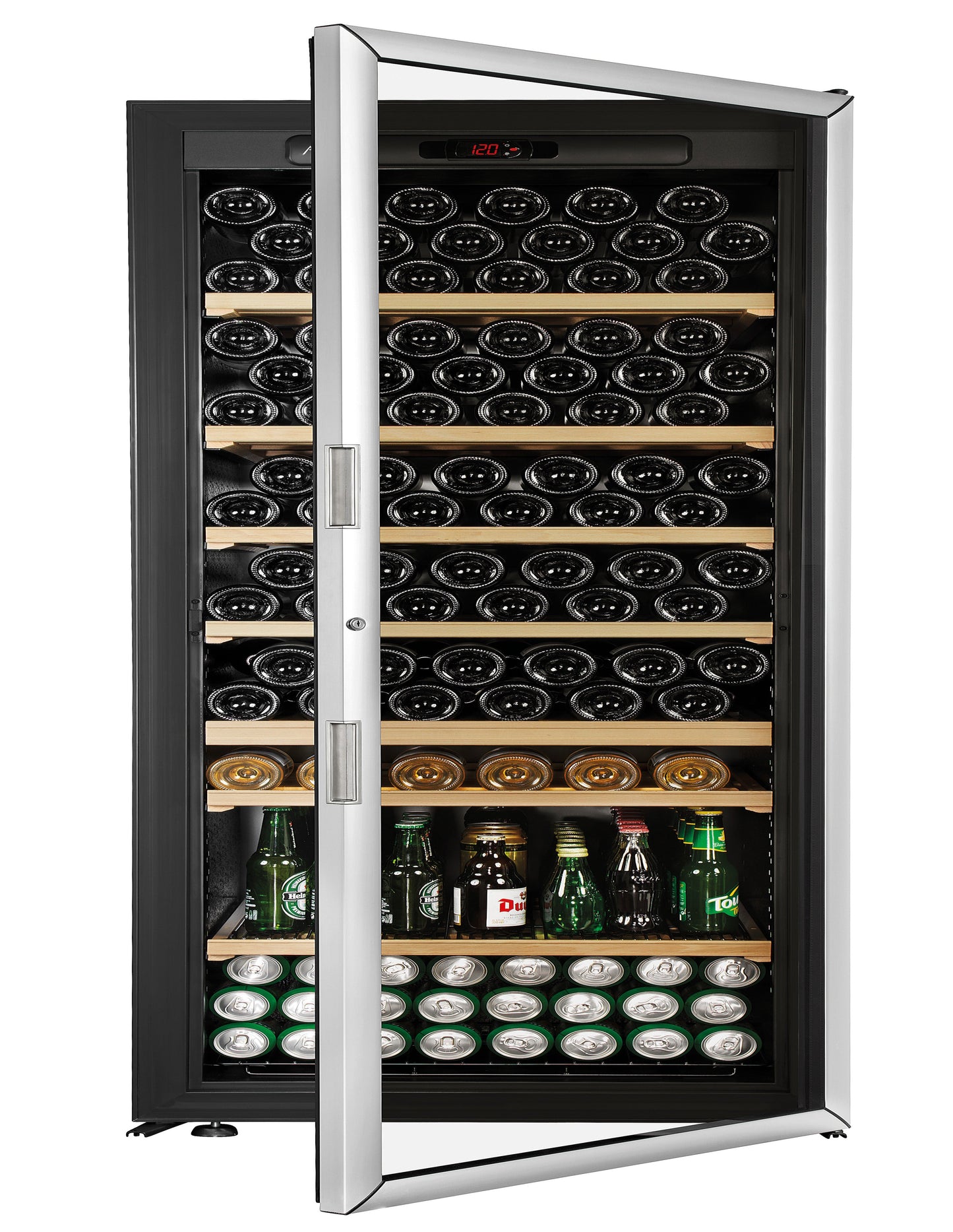 ArteVino: Multi-Beverage 206 Bottle Capacity Dual Zone Wine Cabinet (OXG2T206NVSD)