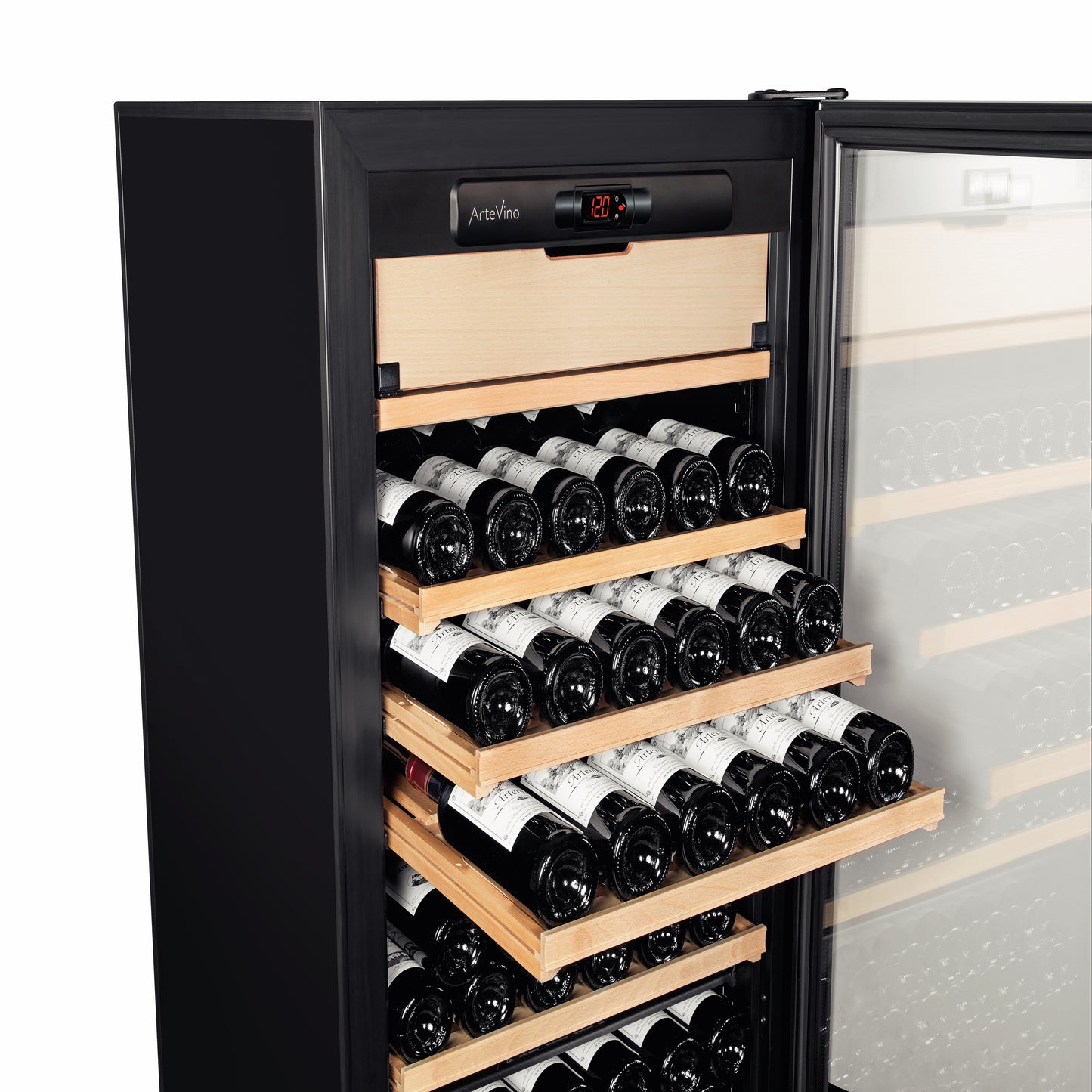 ArteVino: 199 Bottle Multi-Zone Wine Cabinet With Glass Door (OXG3T199NVND)