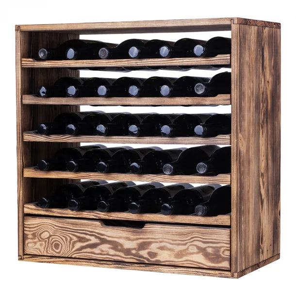 Xi: Polished Pine 60 Bottle Capacity Wine Storage Rack