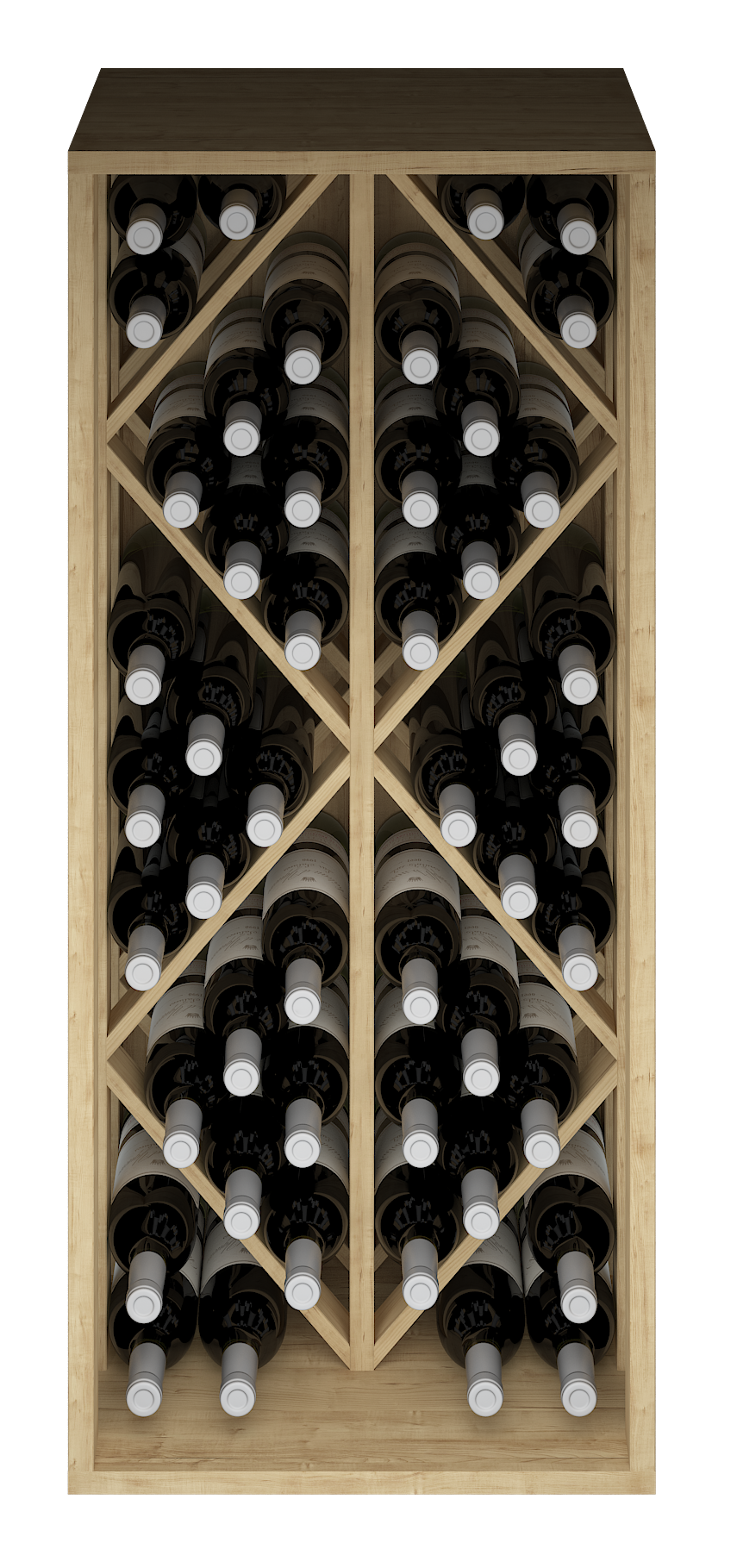 Xi: Hand Crafted Pine 48 Bottle Capacity Wine Rack