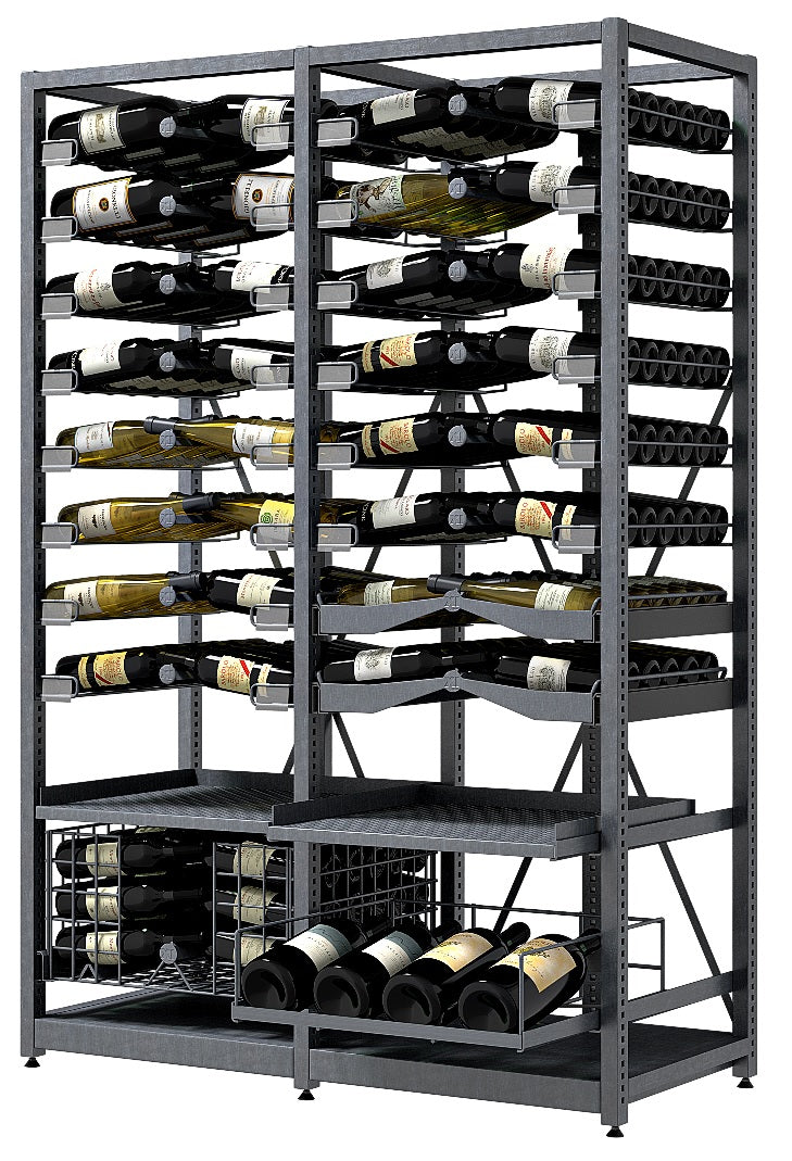 Xi: 108 Bottle Capacity Freestanding Stainless Steel Wine Rack