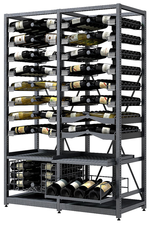 Xi: 108 Bottle Capacity Freestanding Stainless Steel Wine Rack