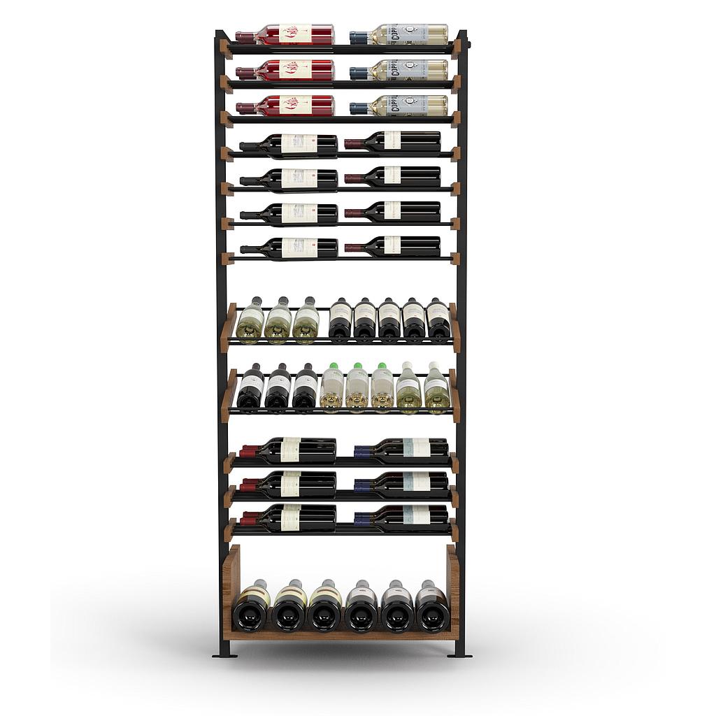 Xi: Prestige Polished Oak 78 Bottle Capacity Display Rack